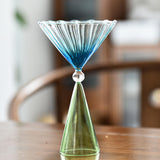 Maxbell Romantic Drinking Glasses Colorful Wine Glass for Pudding Iced Tea Green