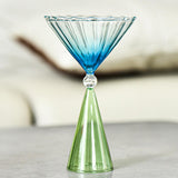 Maxbell Romantic Drinking Glasses Colorful Wine Glass for Pudding Iced Tea Green