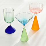 Maxbell Romantic Drinking Glasses Colorful Wine Glass for Pudding Iced Tea Green
