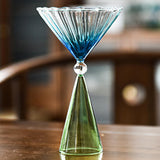 Maxbell Romantic Drinking Glasses Colorful Wine Glass for Pudding Iced Tea Green