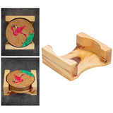 Maxbell Coaster Holder Wooden Housewarming Gifts for Home Desktop Apartment B