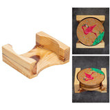 Maxbell Coaster Holder Wooden Housewarming Gifts for Home Desktop Apartment B