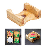 Maxbell Coaster Holder Wooden Housewarming Gifts for Home Desktop Apartment B
