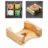 Maxbell Coaster Holder Wooden Housewarming Gifts for Home Desktop Apartment B