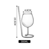 Maxbell juice Cup Goblet with Drinking Tube Straw for Wedding Home Decoration 300ml