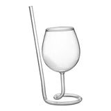 Maxbell juice Cup Goblet with Drinking Tube Straw for Wedding Home Decoration 300ml