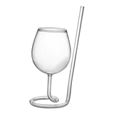 Maxbell juice Cup Goblet with Drinking Tube Straw for Wedding Home Decoration 300ml