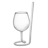 Maxbell juice Cup Goblet with Drinking Tube Straw for Wedding Home Decoration 300ml