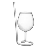 Maxbell juice Cup Goblet with Drinking Tube Straw for Wedding Home Decoration 300ml