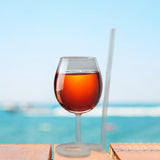 Maxbell juice Cup Goblet with Drinking Tube Straw for Wedding Home Decoration 300ml