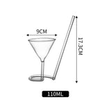 Maxbell juice Cup Goblet with Drinking Tube Straw for Wedding Home Decoration 110ml