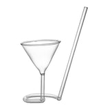 Maxbell juice Cup Goblet with Drinking Tube Straw for Wedding Home Decoration 110ml