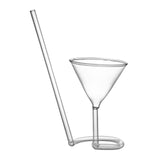 Maxbell juice Cup Goblet with Drinking Tube Straw for Wedding Home Decoration 110ml