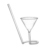 Maxbell juice Cup Goblet with Drinking Tube Straw for Wedding Home Decoration 110ml
