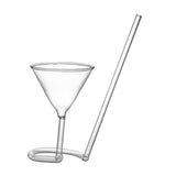 Maxbell juice Cup Goblet with Drinking Tube Straw for Wedding Home Decoration 110ml