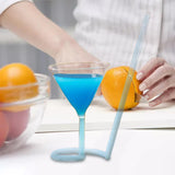 Maxbell juice Cup Goblet with Drinking Tube Straw for Wedding Home Decoration 110ml