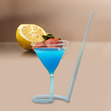 Maxbell juice Cup Goblet with Drinking Tube Straw for Wedding Home Decoration 110ml