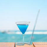 Maxbell juice Cup Goblet with Drinking Tube Straw for Wedding Home Decoration 110ml