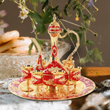 Maxbell Elegant Retro Wine Drinkware Utensil Set with Storage Tray for Holiday Party Style B