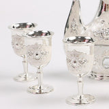 Maxbell Elegant Retro Wine Drinkware Utensil Set with Storage Tray for Holiday Party F
