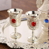 Maxbell 6 Pieces Metal Wine Glass Jug Set with Tray for Holiday Party Ornament