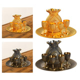 Maxbell 6 Pieces Metal Cup Flagon Goblet Kit Elegant High Performance Retro Premium