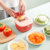 Maxbell Vegetable Chopper Versatility Manual Shreds Safe Handheld for Potato Onion pink