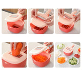 Maxbell Vegetable Chopper Versatility Manual Shreds Safe Handheld for Potato Onion pink