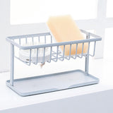 Maxbell Kitchen Sponge Holder Length Drainer with Drain Tray for Countertop  White