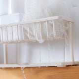 Maxbell Kitchen Sponge Holder Length Drainer with Drain Tray for Countertop  White