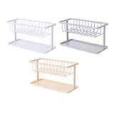 Maxbell Kitchen Sponge Holder Length Drainer with Drain Tray for Countertop  White