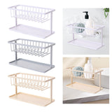 Maxbell Kitchen Sponge Holder Length Drainer with Drain Tray for Countertop  White