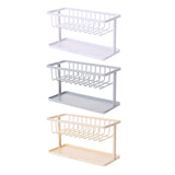 Maxbell Kitchen Sponge Holder Length Drainer with Drain Tray for Countertop  White