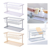 Maxbell Kitchen Sponge Holder Length Drainer with Drain Tray for Countertop  White