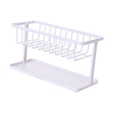 Maxbell Kitchen Sponge Holder Length Drainer with Drain Tray for Countertop  White