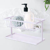 Maxbell Kitchen Sponge Holder Length Drainer with Drain Tray for Countertop  White