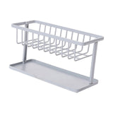 Maxbell Kitchen Sponge Holder Length Drainer with Drain Tray for Countertop  Gray