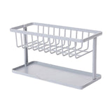 Maxbell Kitchen Sponge Holder Length Drainer with Drain Tray for Countertop  Gray