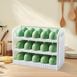 Maxbell Eggs Holder for Refrigerator Eggs Container with Handle for Pantry  White