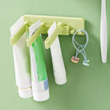 Maxbell Self Adhesive Toothpaste Squeezer Dispenser 2 Toothbrush Organizer Hanger White