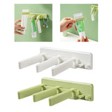 Maxbell Self Adhesive Toothpaste Squeezer Dispenser 2 Toothbrush Organizer Hanger White