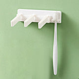 Maxbell Self Adhesive Toothpaste Squeezer Dispenser 2 Toothbrush Organizer Hanger White