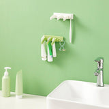 Maxbell Self Adhesive Toothpaste Squeezer Dispenser 2 Toothbrush Organizer Hanger White