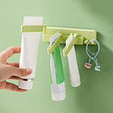 Maxbell Self Adhesive Toothpaste Squeezer Dispenser 2 Toothbrush Organizer Hanger Green