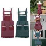 Maxbell Kitchen Apron Gardening Apron with Pockets Barista Apron for Home Red