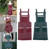 Maxbell Kitchen Apron Gardening Apron with Pockets Barista Apron for Home Red