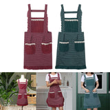 Maxbell Kitchen Apron Gardening Apron with Pockets Barista Apron for Home Red