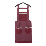 Maxbell Kitchen Apron Gardening Apron with Pockets Barista Apron for Home Red