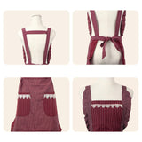 Maxbell Kitchen Apron Gardening Apron with Pockets Barista Apron for Home Red