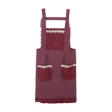 Maxbell Kitchen Apron Gardening Apron with Pockets Barista Apron for Home Red